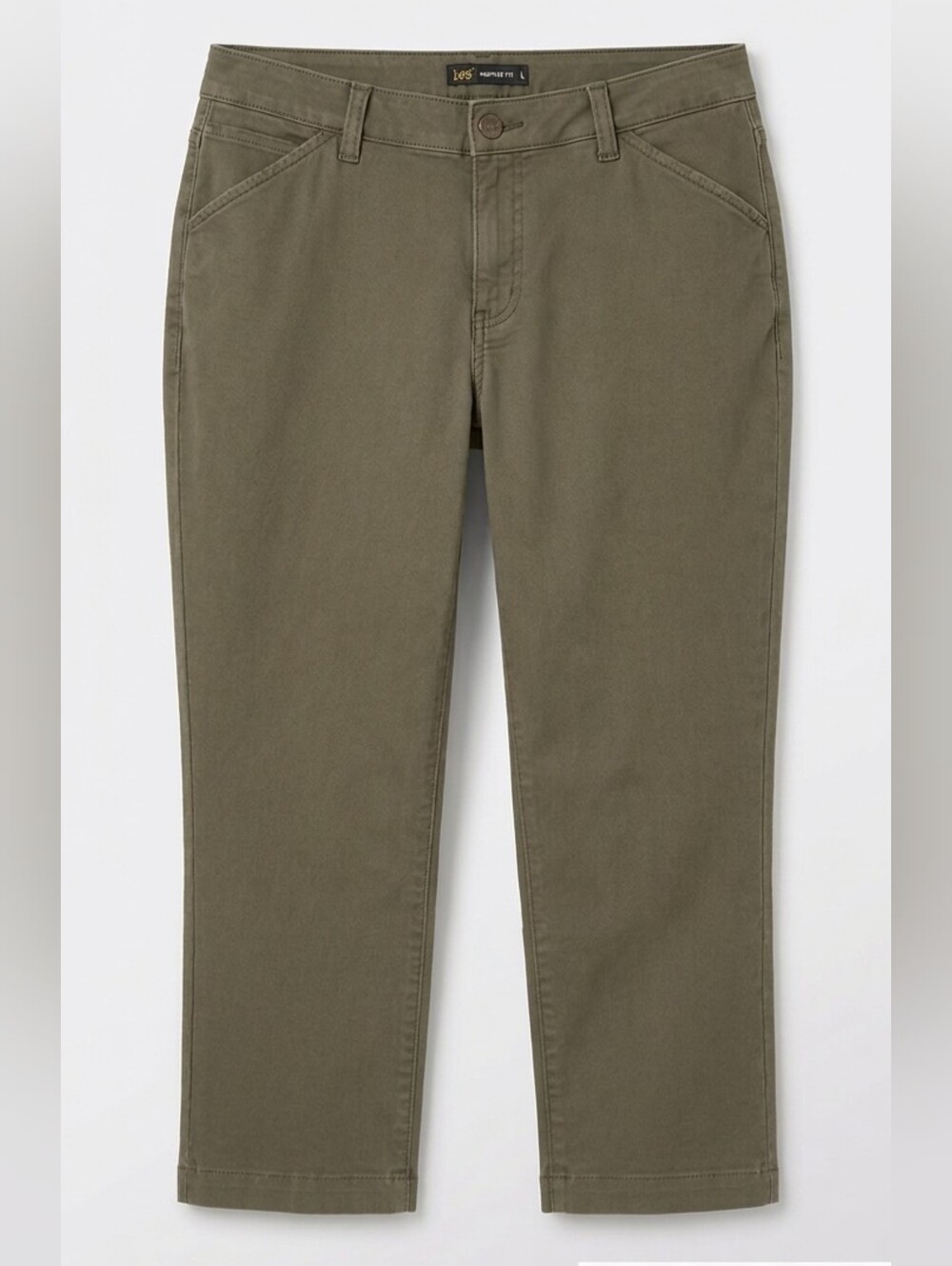 Lee Midrise Fit Pants in Olive Green Size 12 Cropped Earth Tones Grandmacore